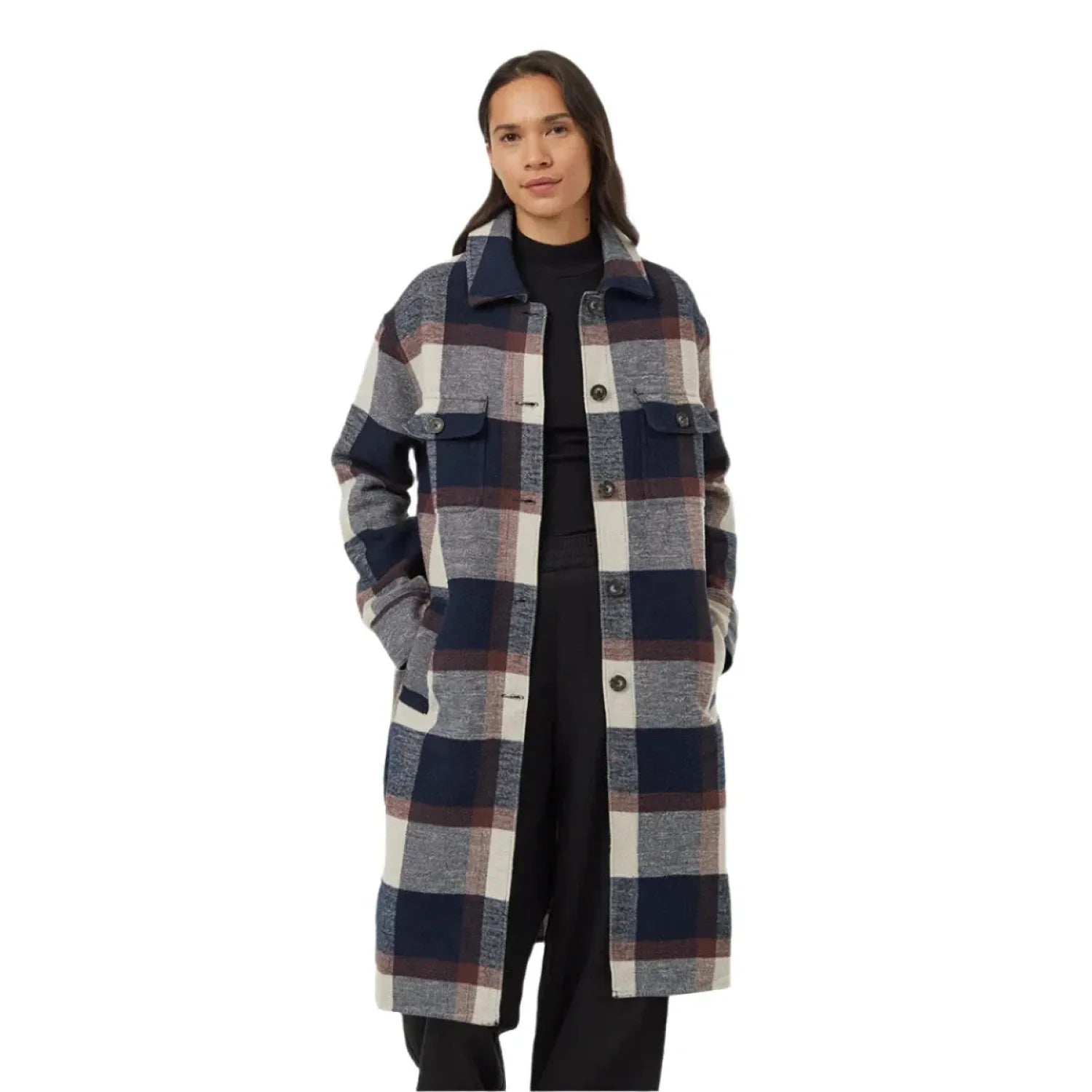 W's Heavy Weight Flannel Long Jacket Faux Fur Jacket Real Fur Jacket Shearling Jacket