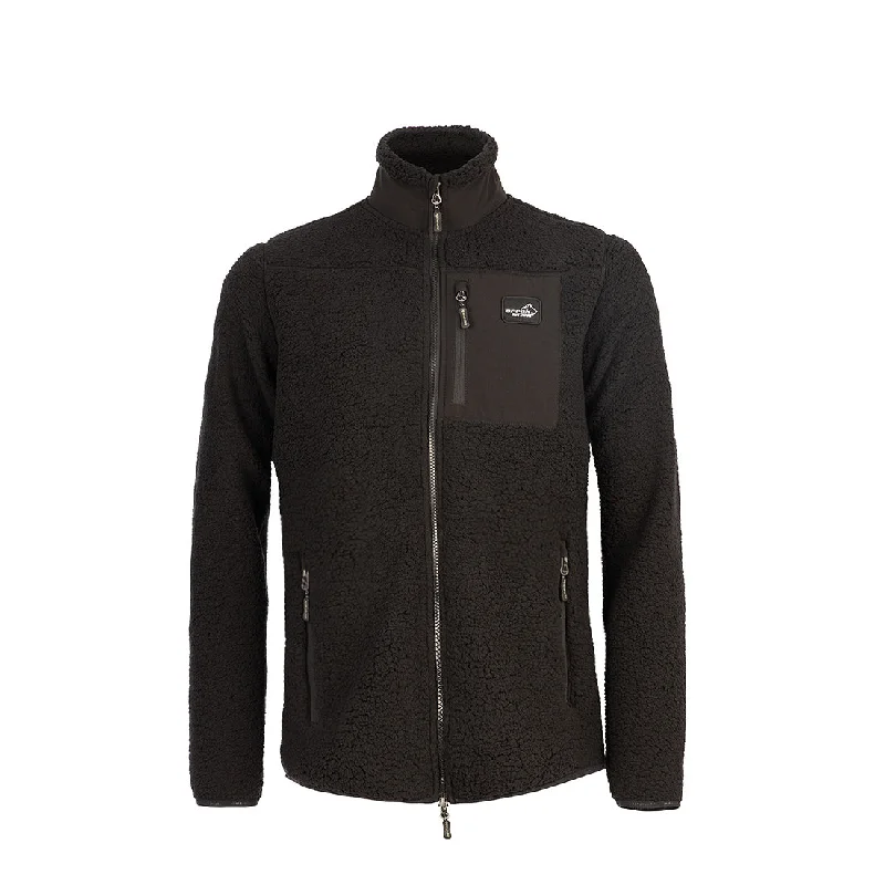 Sherpa Fleece Jacket for Women (Black) Cardigan Sweater Pullover