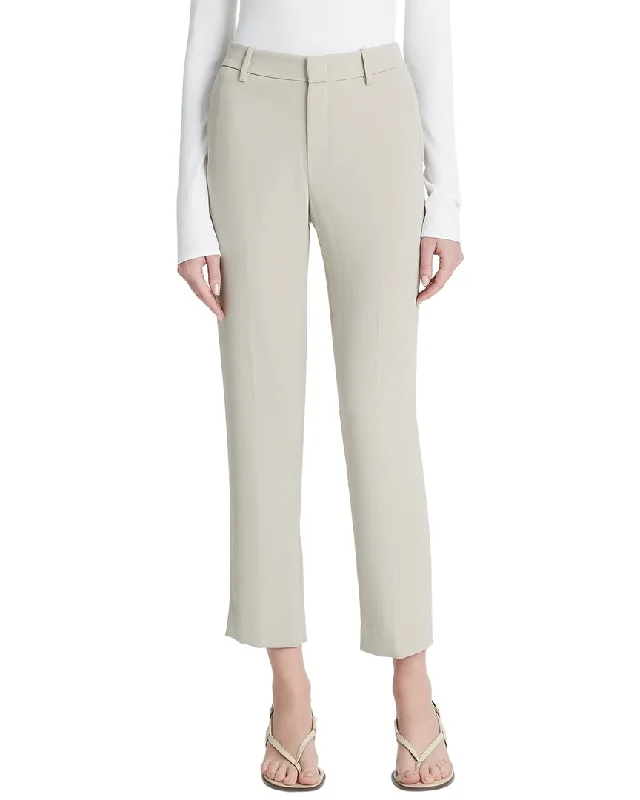 Vince Crepe Tailored Straight Leg Pant Trendy Wide-Leg Pants