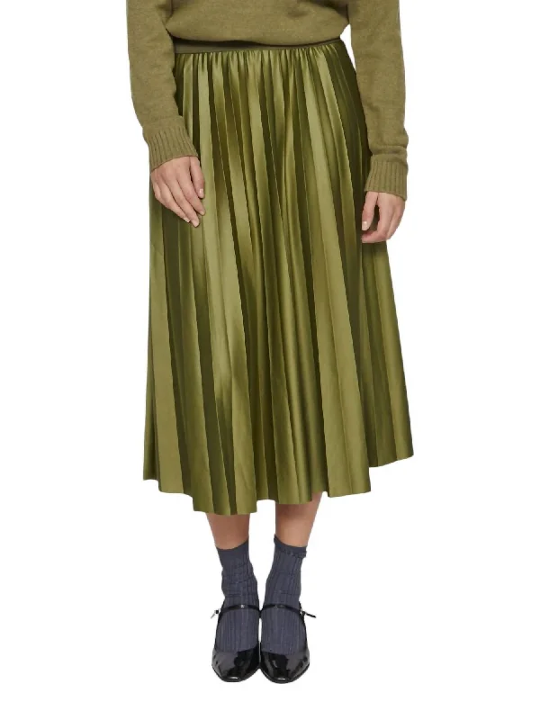 Allure Midi Skirt In Olive denim skirt classic