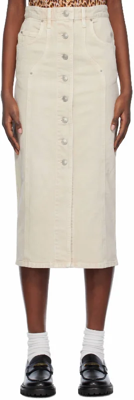 Vandy Skirt In Ecru cashmere skirt soft