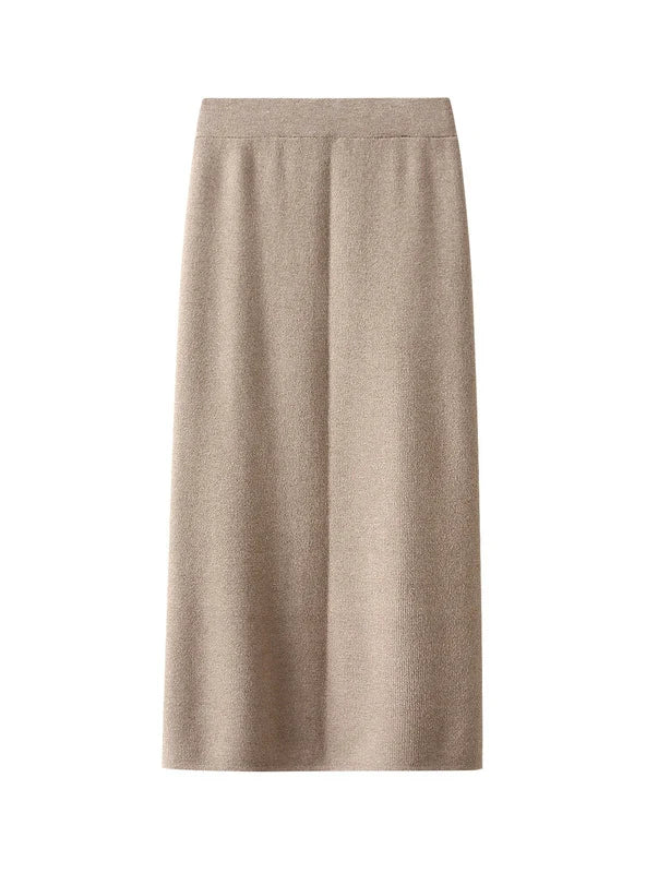 Slim-split Mid-length Knitted Skirt breathable skirt fabric