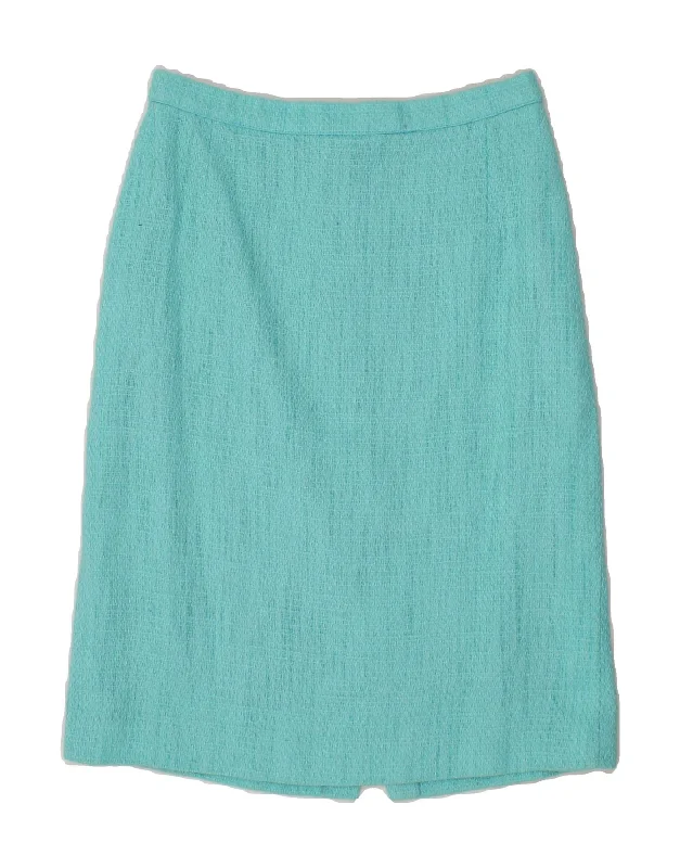 VINTAGE Womens Straight Skirt W28 Medium  Turquoise corduroy skirt durable