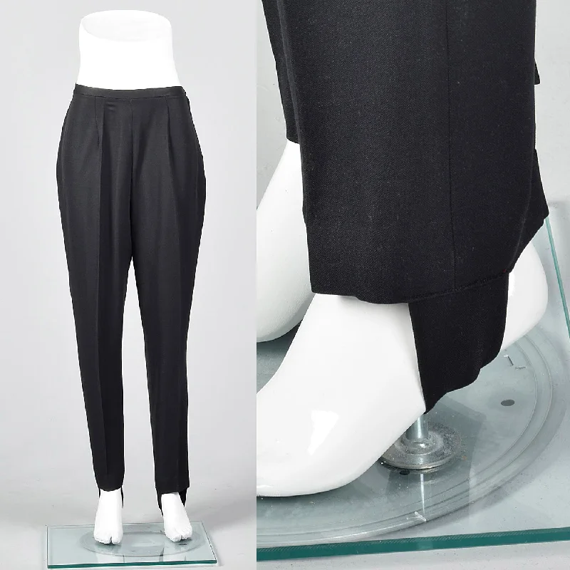 1960s Black Stirrup Pants Comfy Athletic Pants