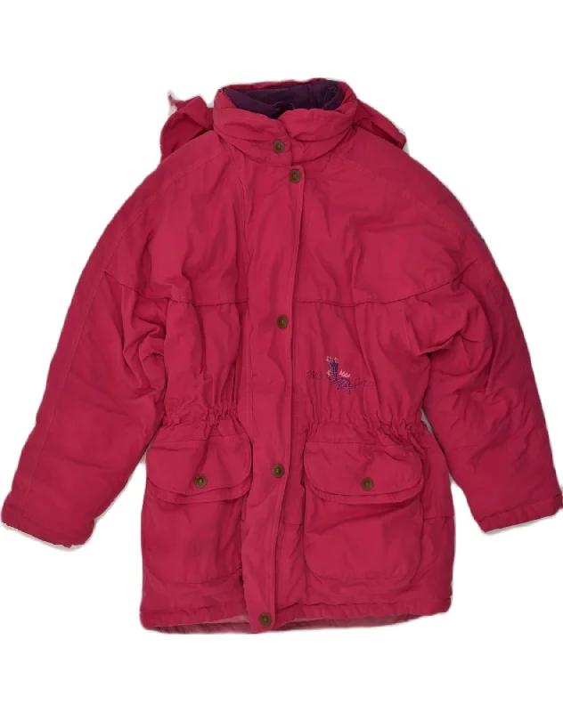 DIADORA Womens Hooded Windbreaker Jacket UK10 Small Pink Polyamide Hooded Jacket Caped Jacket Shawl Collar Jacket