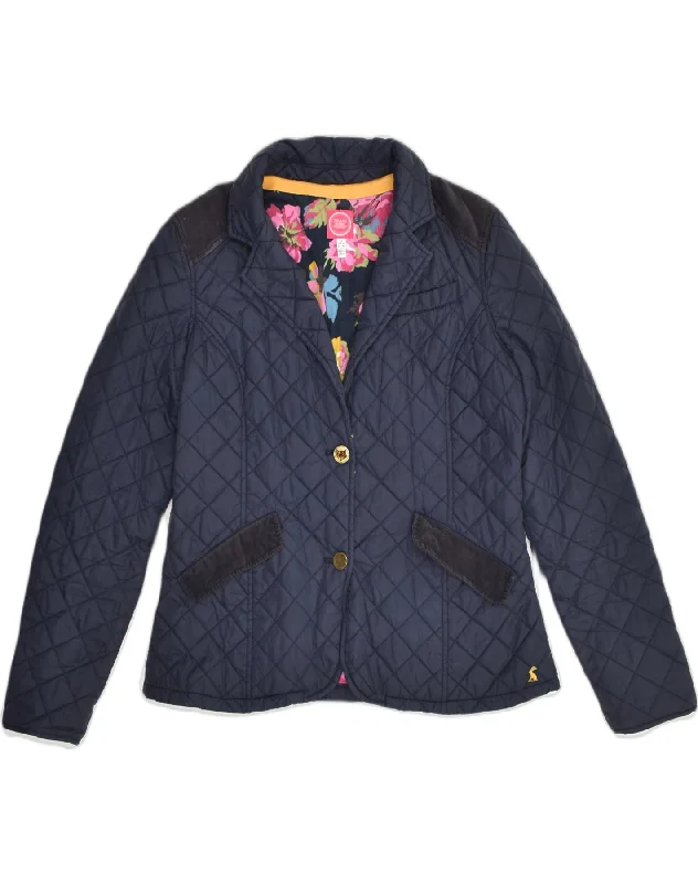 JOULES Womens Quilted Jacket UK 12 Medium Navy Blue Polyester Striped Jacket Polka Dot Jacket Floral Jacket JOULES Womens Quilted Jacket UK 12 Medium Navy Blue Polyester Striped Jacket Polka Dot Jacket Floral Jacket