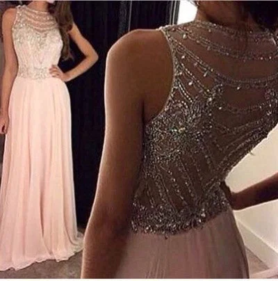 See Through Evening Party Prom Dresses,  Blush pink prom Dress, Beaded Prom Dress, Sexy Evening Prom Dresses, 17007 Tunics Formal black