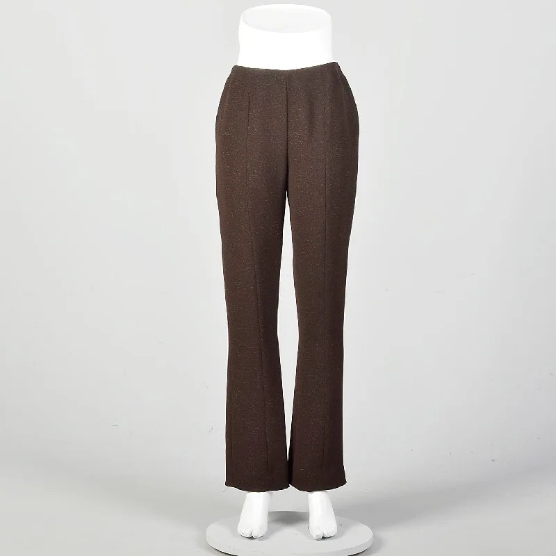 Small Juliana Collezione Brown Bootcut Pants Chic Capri Pants