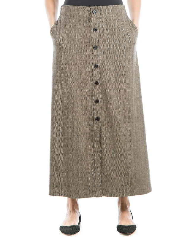 Max Studio Double Knit Button Front Maxi Skirt leather skirt sleek