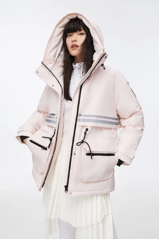 Extreme Women's Goose Down Jacket Notch Collar Peter Pan Collar Cowl Neck