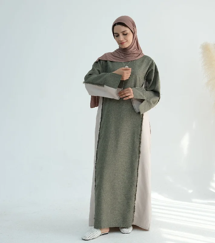 Blair Fringe Abaya Dress - Sage Tunics Fashionable chic