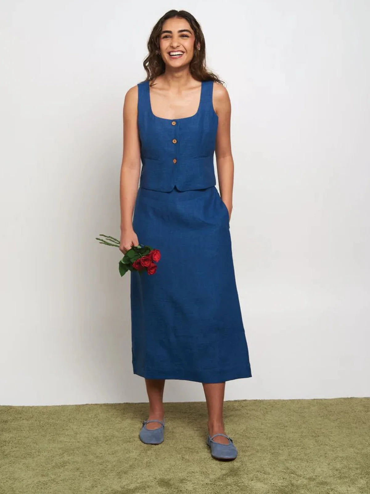 Ikigai Indigo Skirt cashmere skirt rich