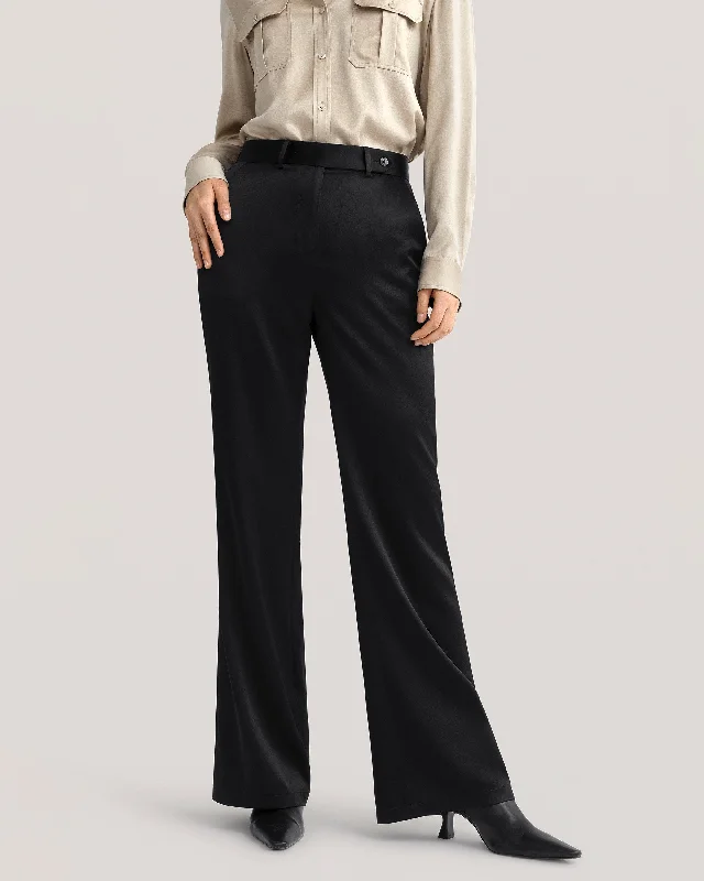 The Albo Micro-Flare Silk Pants for Women Soft Stretch Leggings