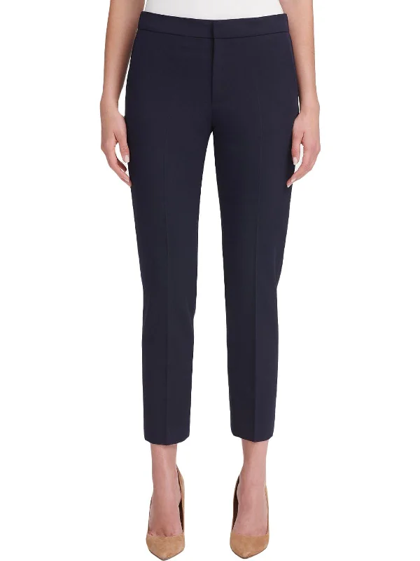 Womens Stretch Waistband Mid Rise Dress Pants Trendy Velvet Pants