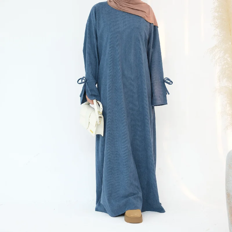 Tara Corduroy Abaya Dress - Teal Tunics Stylish elegant