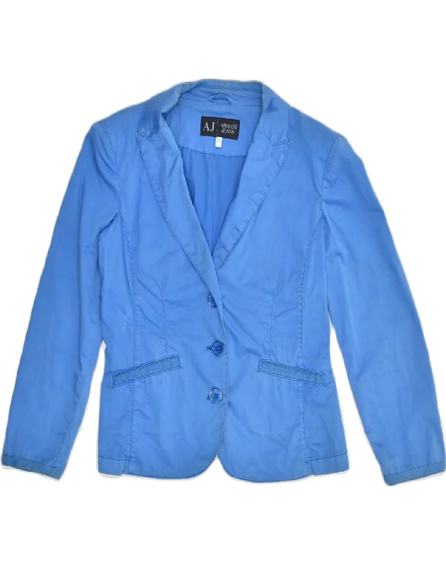 ARMANI JEANS Womens 3 Button Blazer Jacket EU 44 XL Blue Cotton Embroidered Jacket Appliqued Jacket Beaded Jacket ARMANI JEANS Womens 3 Button Blazer Jacket EU 44 XL Blue Cotton Embroidered Jacket Appliqued Jacket Beaded Jacket
