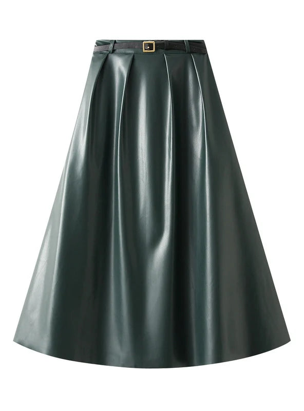 High Waist Loose PU Leather Skirt mini skirt trendy