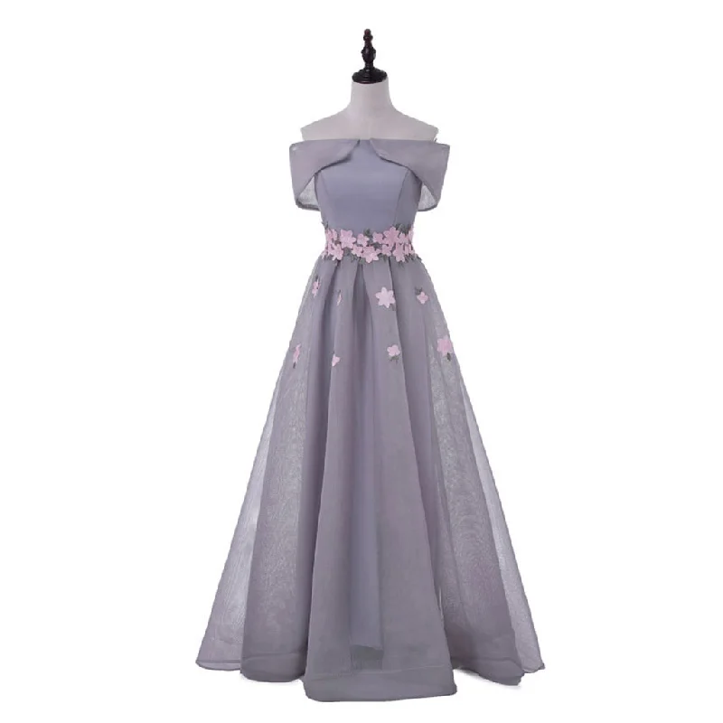Long Prom Dresses, Organza Prom Dresses, A-Line Party Prom Dresses, Off Shoulder Evening Dresses, Elegant Prom Dresses , Applique Prom Dresses Online, LB0357 Tunics Short Trendy