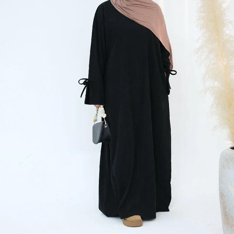 Tara Corduroy Abaya Dress - Black Tunics Timeless classic