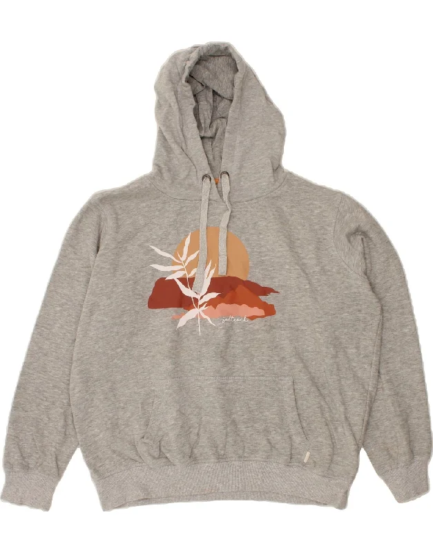 SALTROCK Womens Oversized Graphic Hoodie Jumper UK 18 XL Grey Hoodie with Strings Custom Fit Adjustable