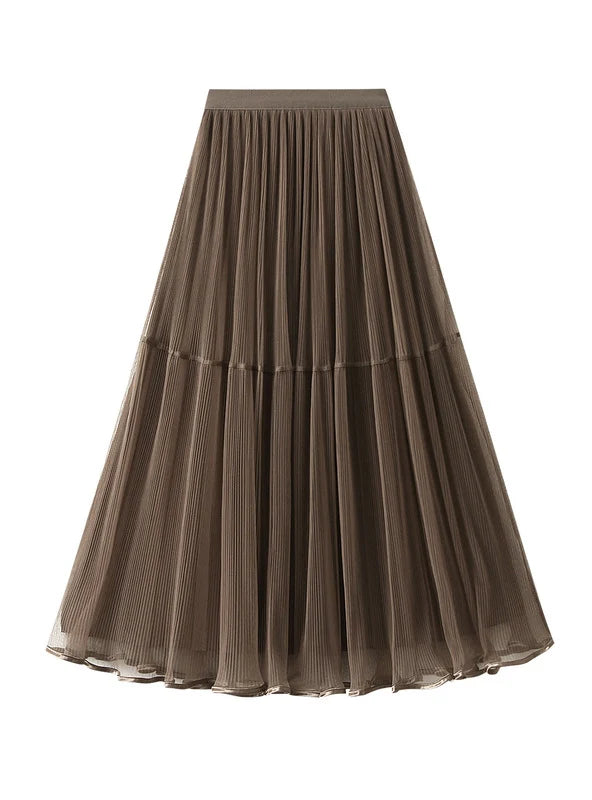 Gauze Large Skirt On Both Sides lace skirt feminine