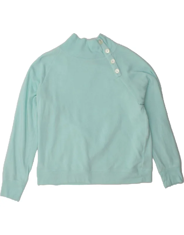J. CREW Womens Oversized Button Neck Sweatshirt Jumper UK 16 Large Blue Hoodie with Zipper Placket Modern Functional J. CREW Womens Oversized Button Neck Sweatshirt Jumper UK 16 Large Blue Hoodie with Zipper Placket Modern Functional