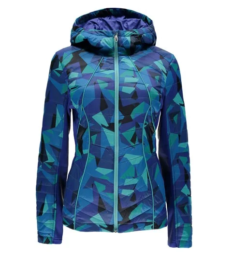 Spyder Women's Glissade Hoody Insulator Jacket One-Shoulder Jacket Off-the-Shoulder Jacket Asymmetrical Jacket