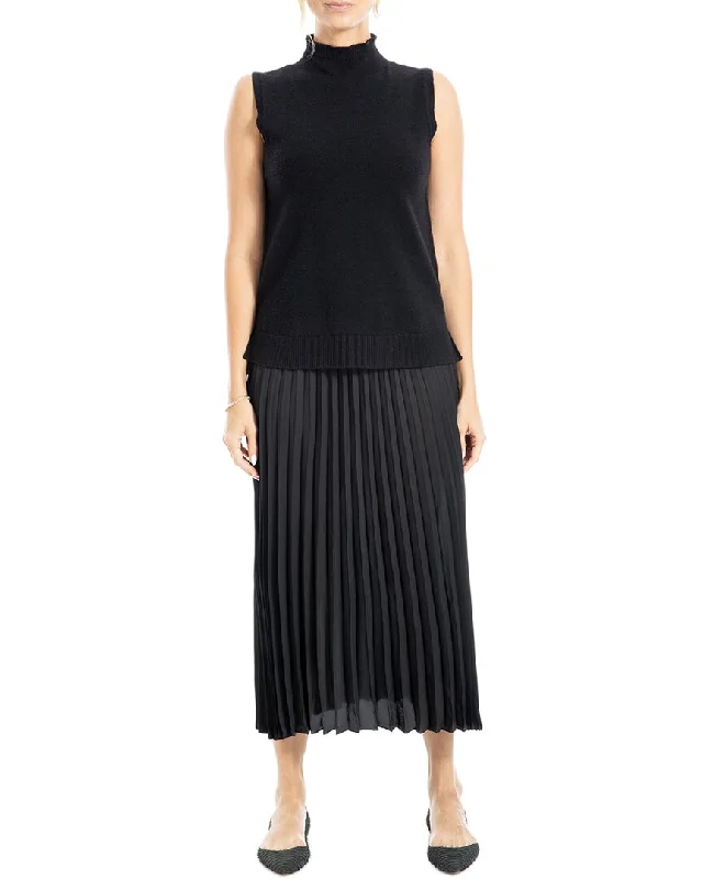 Max Studio 2pc Top & Pleated Midi Skirt a-line skirt cut
