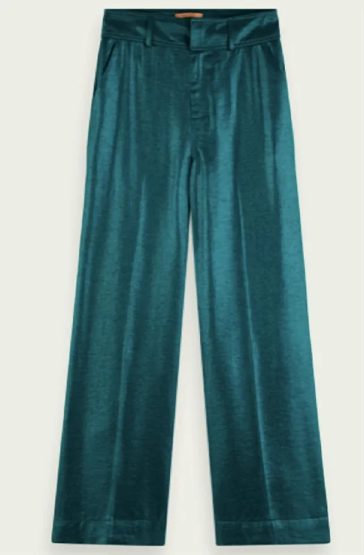 Wide Leg Pant In Emerald Casual Skinny Fit Pants