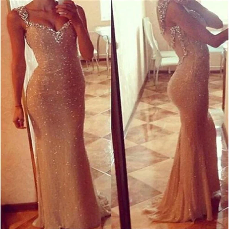 Sexy See Through Long Mermaid Sequin Prom Dresses, PD0109 Tunics Hiking breathable