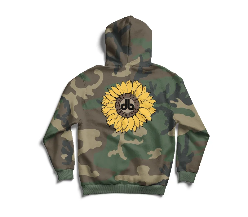 db Sunflower Hoodie Hoodie with Hem Applique Textured Unique