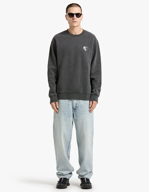 Sapoetry Sweatshirt 14485 - Black Balance Hoodie with Illustration Artistic Creative