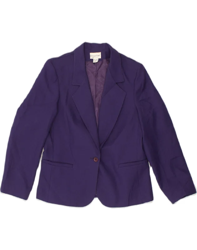 CARRIAGE COURT Womens Petite 1 Button Blazer Jacket US 12 Large Purple Plaid Jacket Tartan Jacket Houndstooth Jacket CARRIAGE COURT Womens Petite 1 Button Blazer Jacket US 12 Large Purple Plaid Jacket Tartan Jacket Houndstooth Jacket