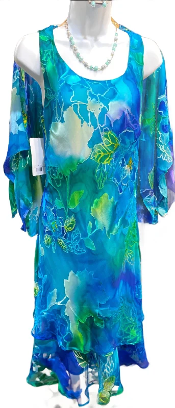 100% Silk Double Layer Dress Tunics Top rated