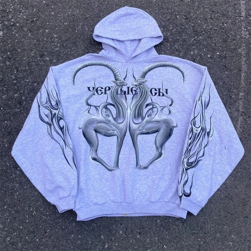 Advbridge Y2k women's long sleeved hoodie oversize streetwear sweatshirt dark hip hop punk pattern printed vintage harajuku trendy wear Hoodie with Hem Elastic Stretchable Comfortable Advbridge Y2k women's long sleeved hoodie oversize streetwear sweatshirt dark hip hop punk pattern printed vintage harajuku trendy wear Hoodie with Hem Elastic Stretchable Comfortable