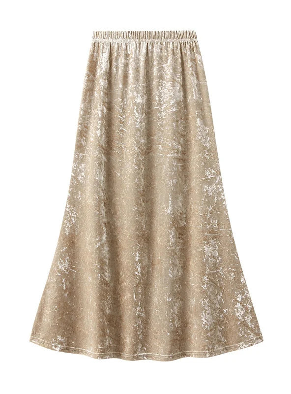 Women Velvet Fishtail Skirt wool skirt warm