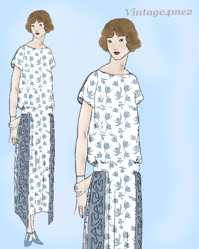Ladies Home Journal 3586: 1920s Uncut Misses Day Dress 34B Vintage Sewing Pattern Square Neckline Feminine
