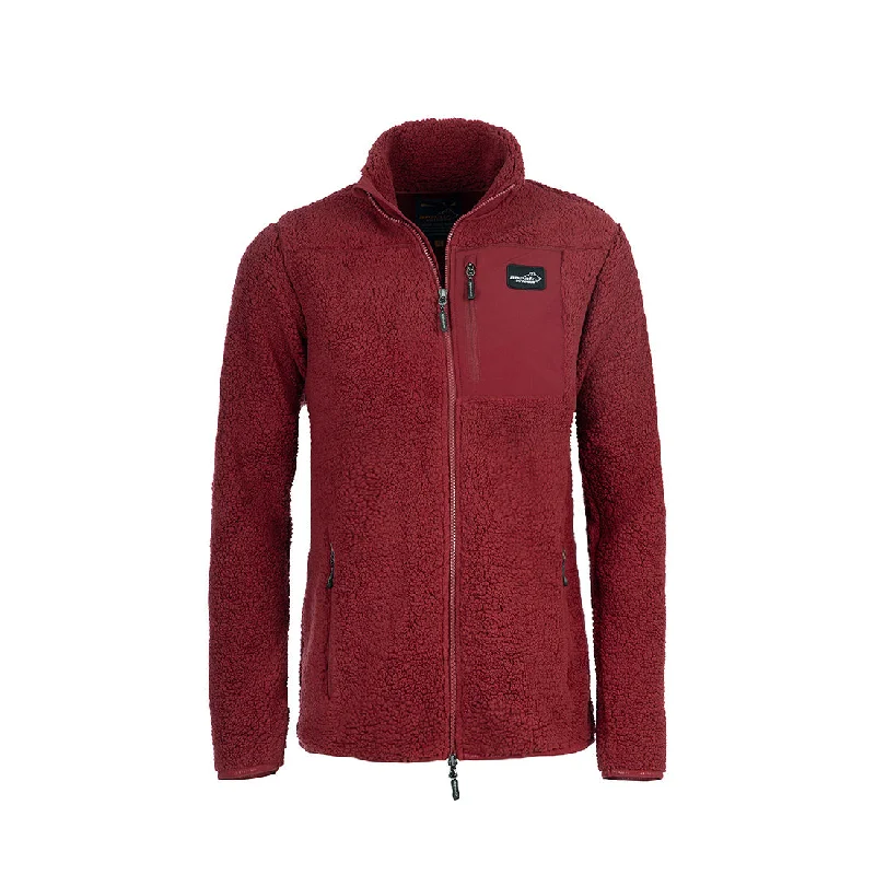 Sherpa Fleece Jacket for Women (Dark Red) Trench Coat Raincoat Waterproof Jacket