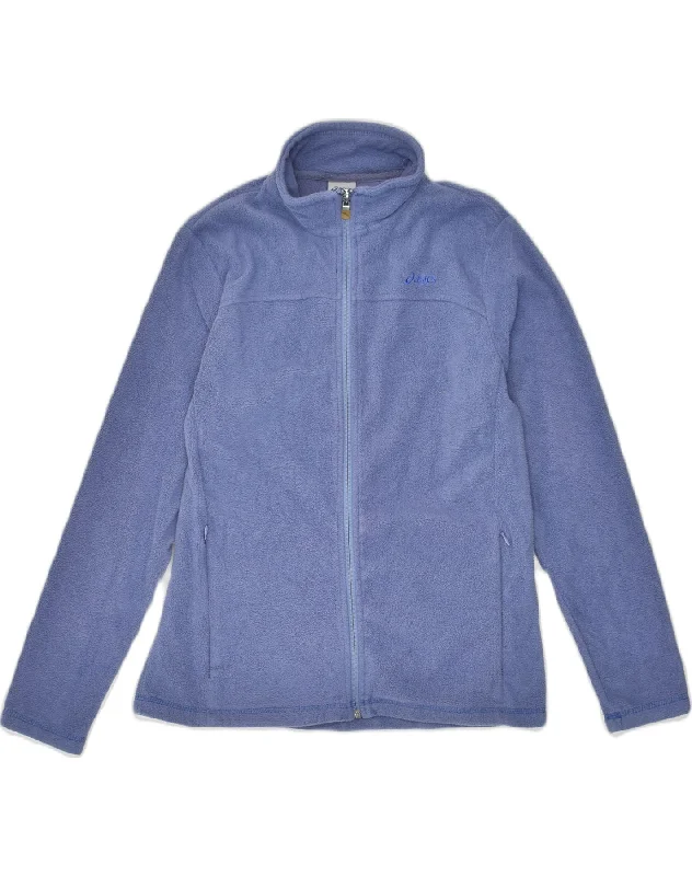 ASICS Womens Fleece Jacket UK 14 Medium Blue Polyester Wool Fabric Cashmere Fabric Tweed Fabric