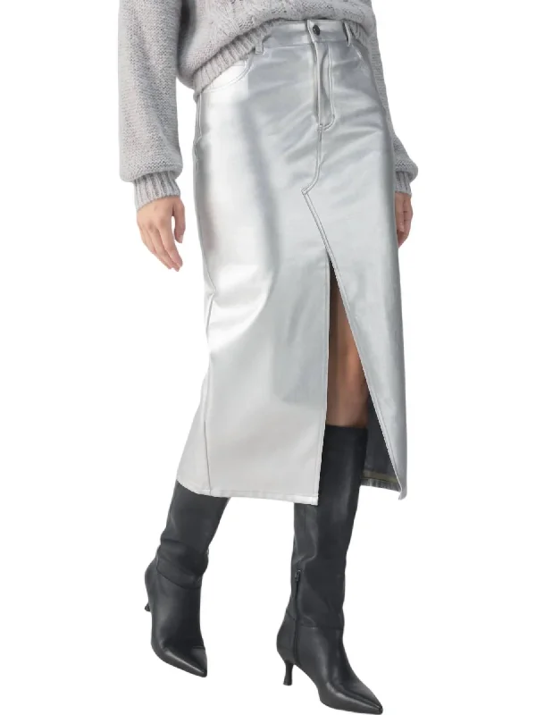 Analisse Skirt In Silver cashmere skirt soft