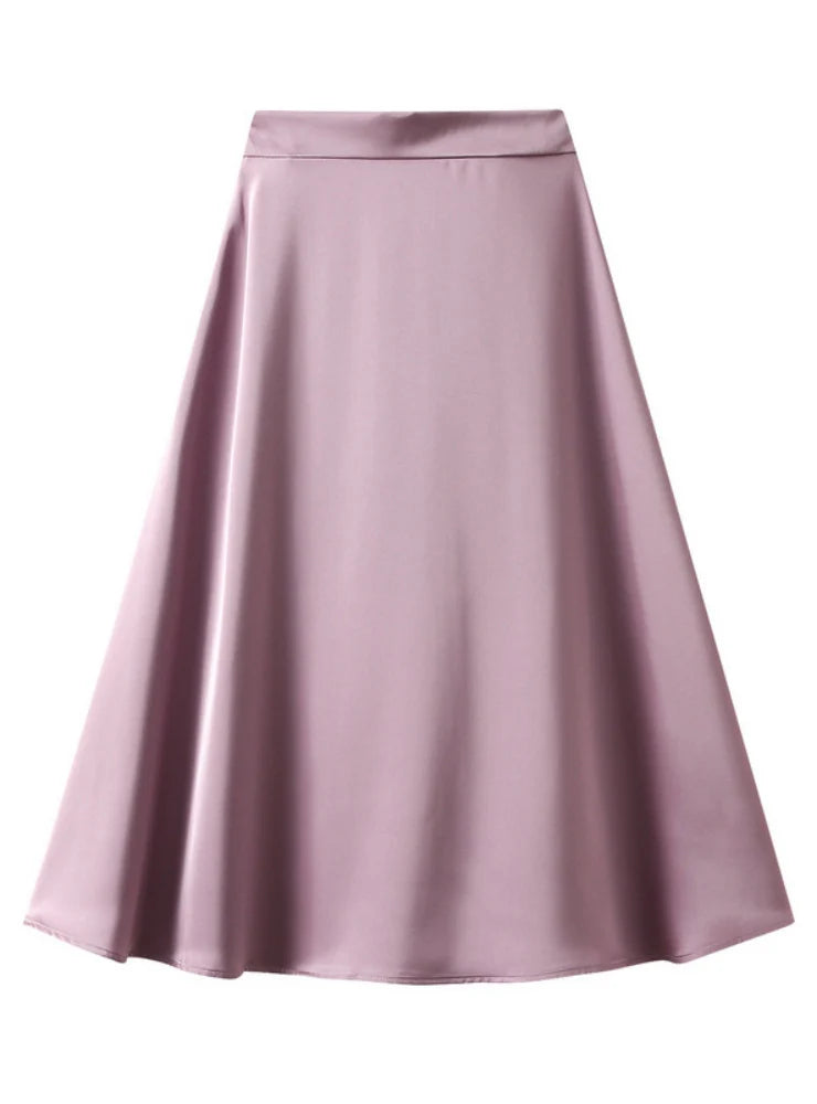 Women Satin Silk Slip Skirt summer skirt style