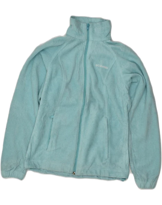 COLUMBIA Womens Fleece Jacket UK 6 XS Blue Polyester Knit Jacket Woven Jacket Fleece Jacket