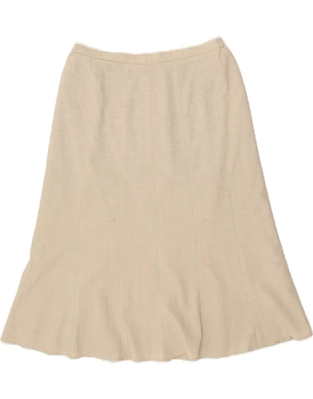 BRENDELLA Womens Trumpet Skirt UK 16 Large W34 Beige Polyester cashmere skirt soft