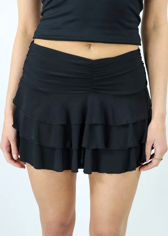 We Don't Ever Stop Skirt ★ Black denim skirt classic