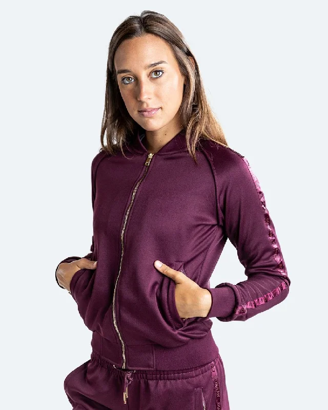 WOMEN'S WHITAKER JACKET - WINE Embroidered Jacket Appliqued Jacket Beaded Jacket