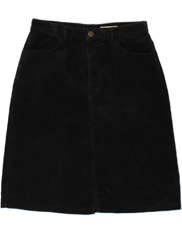 EDDIE BAUER Womens Corduroy Skirt US 6 Medium W28  Black Cotton linen skirt airy