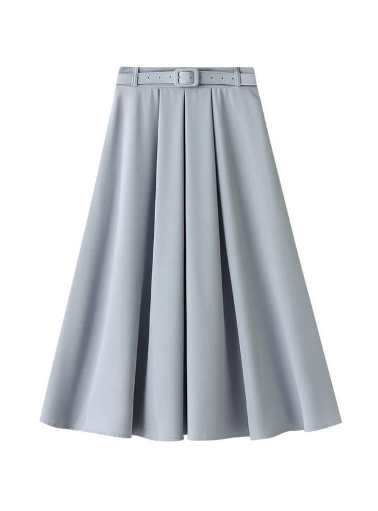 Retro High Waist Slim Skirt With Belt breathable skirt fabric