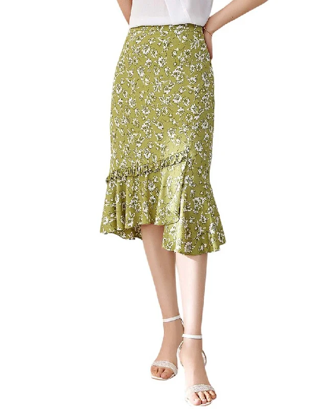 OUNIXUE Skirt silk skirt lustrous