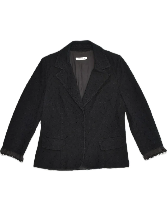 MARELLA Womens 3/4 Sleeve Blazer Jacket UK 16 Large Black Cotton Quilted Jacket Puffer Jacket Insulated Jacket