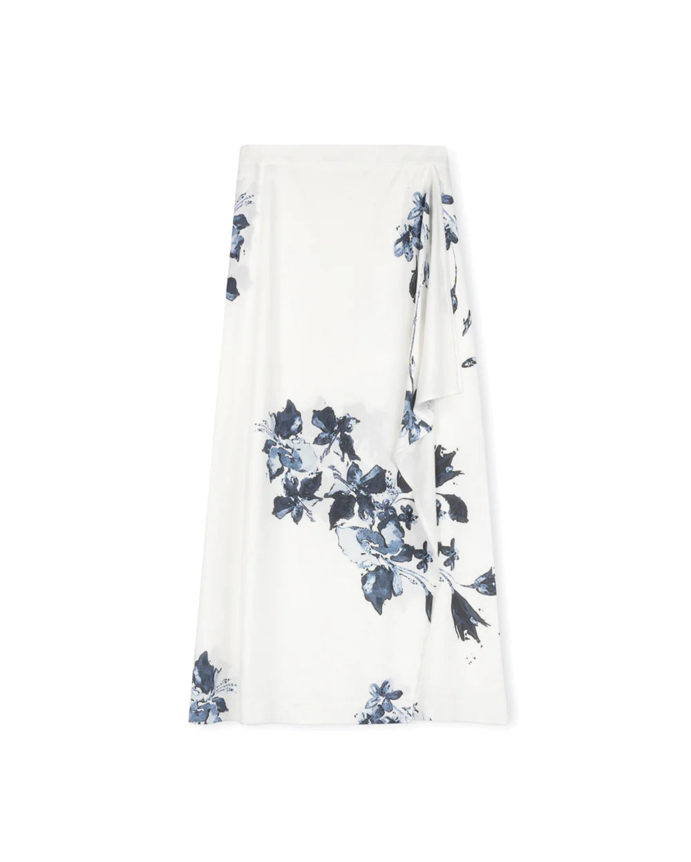 Flower Print Side Ruffle Skirt cashmere skirt plush